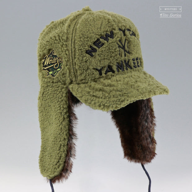 NEW YORK YANKEES 1999 WORLD SERIES SHERPA "PISTACHIO" DOG EAR ELITE SERIES NEW ERA FITTED CAP