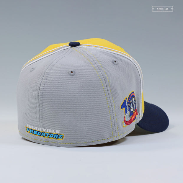 NASHVILLE PREDATORS REVERSE RETRO SABRETOOTH DIAGONAL BLOCK 10 SEASONS NEW ERA CAP