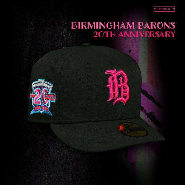 Birmingham Barons 20th Anniversary New Era 59FIFTY Fitted Hat (Chrome White Black Gray Under BRIM) 8