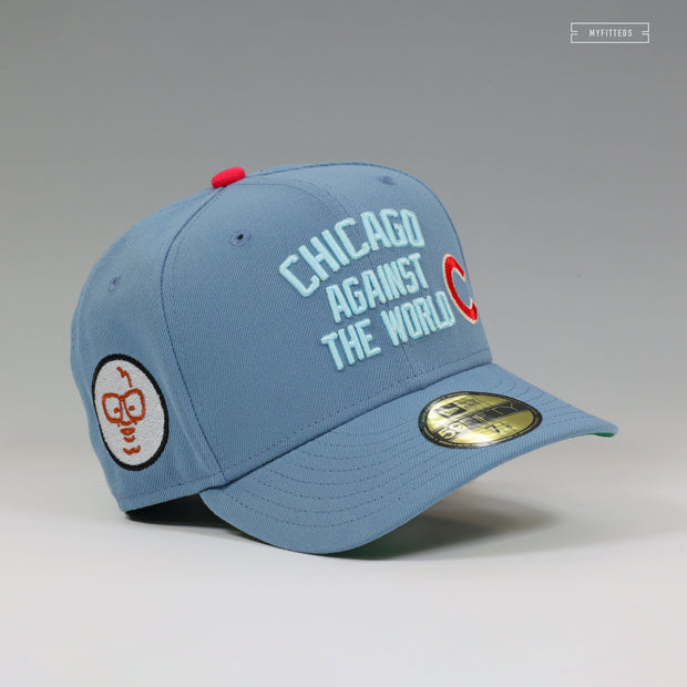 CHICAGO CUBS CHICAGO AGAINST THE WORLD HARRY CARAY NEW ERA FITTED CAP