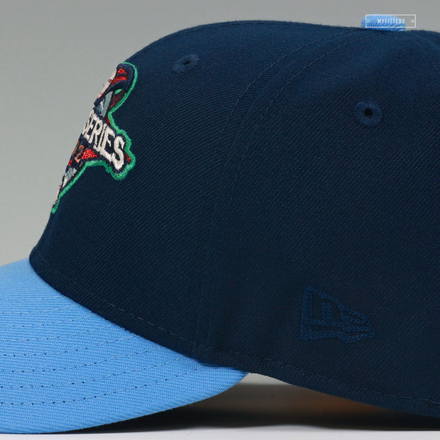 ANAHEIM ANGELS 2002 MLB WORLD SERIES FRONT NIGHTSHADE ULTRA BLUE NEW ERA FITTED CAP