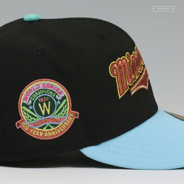 MINNESOTA TWINS 1924 WORLD SERIES CHAMPIONS ANIMAL CROSSING NIGHT NEW ERA FITTED HAT