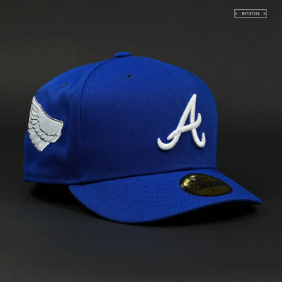 Atlanta Braves Hat Baseball Cap Fitted 7 5/8 New Era Vintage MLB Retro A  Blue
