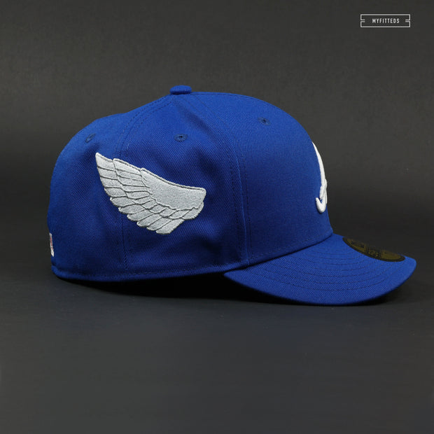 ATLANTA BRAVES WING CAP BLUE SAPPHIRE NEW ERA FITTED CAP