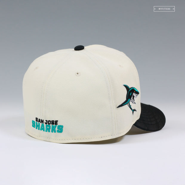 SAN JOSE SHARKS JEFF MCMILLAN ARTIST SERIES OFF WHITE NEW ERA FITTED CAP