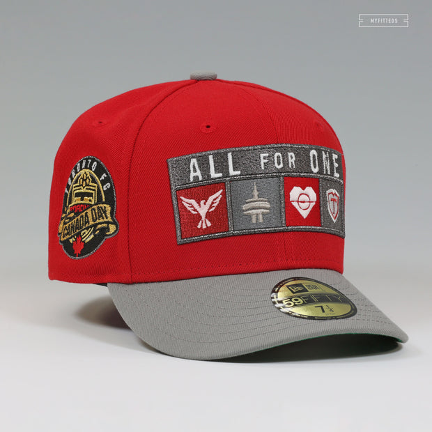 TORONTO FOOTBALL CLUB ALL FOR ONE CANADA DAY MLS NEW ERA FITTED HAT