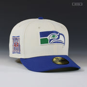 SEATTLE SEAHAWKS 1990 NFL DRAFT CORTEZ KENNEDY OFF WHITE NEW ERA FITTED CAP