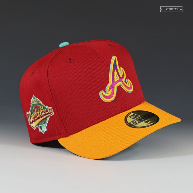 ATLANTA BRAVES 1995 WORLD SERIES ACME CARMEN SAN DIEGO INSPIRED NEW ERA FITTED CAP