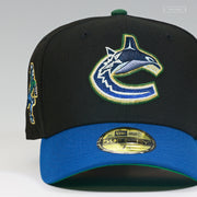 VANCOUVER CANUCKS X JOHNNY CANUCK JET BLACK SEASHORE SLATE NEW ERA FITTED CAP