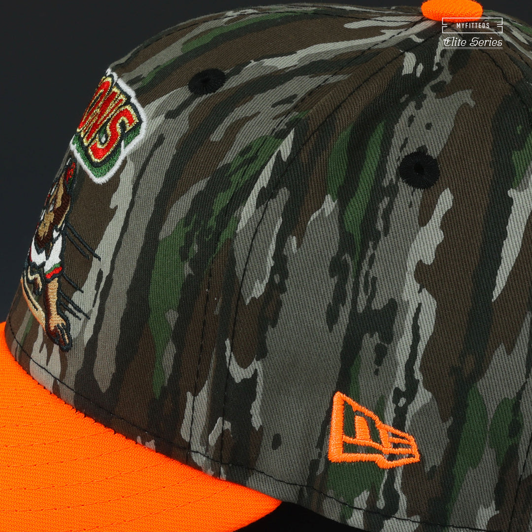 59FIFTY Buffalo Bisons Camo Real Tree Hat 7 3/8 Cap store Bklyn Brown 2T Rust BKLYNCAP