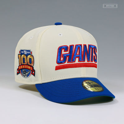 NEW YORK GIANTS 100TH ANNIVERSARY OFF WHITE 90'S VINTAGE NEW ERA FITTED CAP