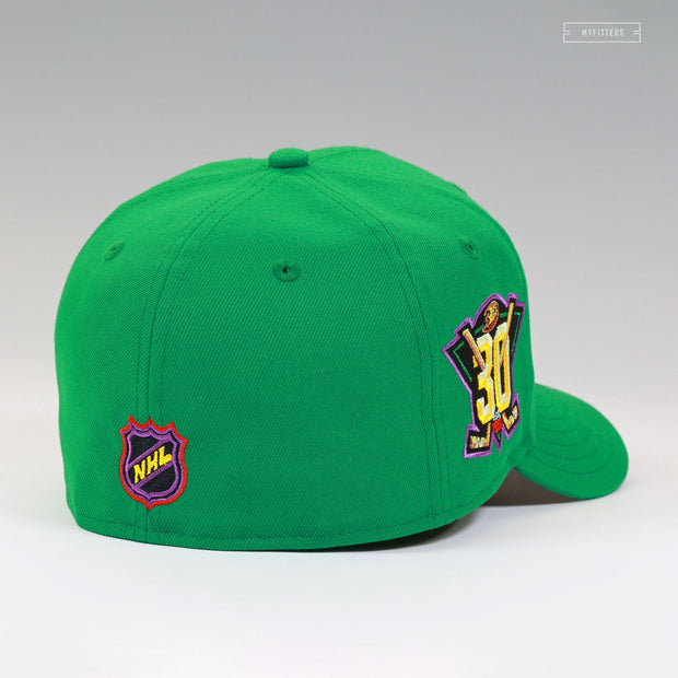 ANAHEIM MIGHTY DUCKS 30TH ANNIVERSARY DISTRICT 5 SOLID GREEN NEW ERA FITTED CAP