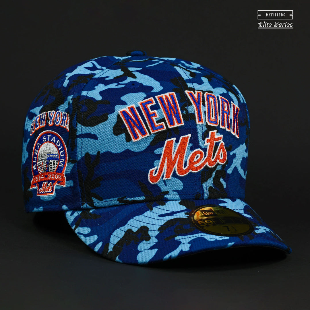 New York Mets Hat Black New Era All Stars MLB Elite fashion Camo Cap USA Fitted Size 8