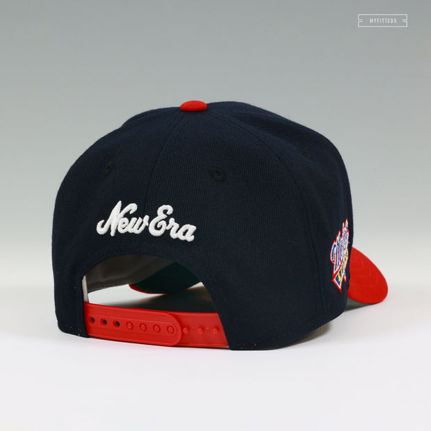 MAJOR LEAGUE THE MOVIE MIDNIGHT NAVY SCARLET NEW ERA 9FIFTY A-FRAME SNAPBACK