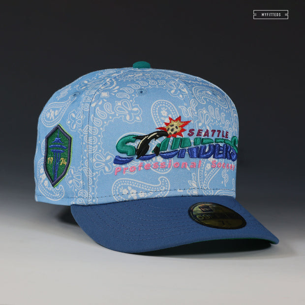 SEATTLE SOUNDERS RETRO PROFESSIONAL SOCCER ORCA PAISLEY NEW ERA FITTED CAP