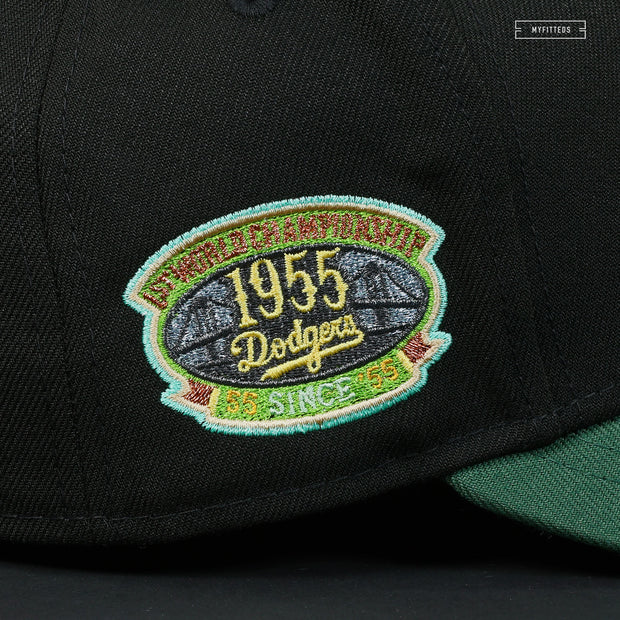 New Era Brooklyn Dodgers Fitted Hat MLB 1955 World Series Patch Green Under  Brim