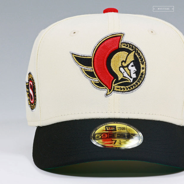 OTTAWA SENATORS NHL OFF WHITE JET BLACK NEW ERA FITTED CAP