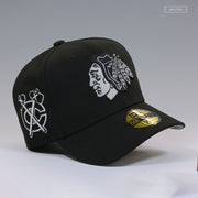 CHICAGO BLACKHAWKS CLASSIC JET BLACK AND GLOW IN THE DARK NEW ERA FITTED CAP