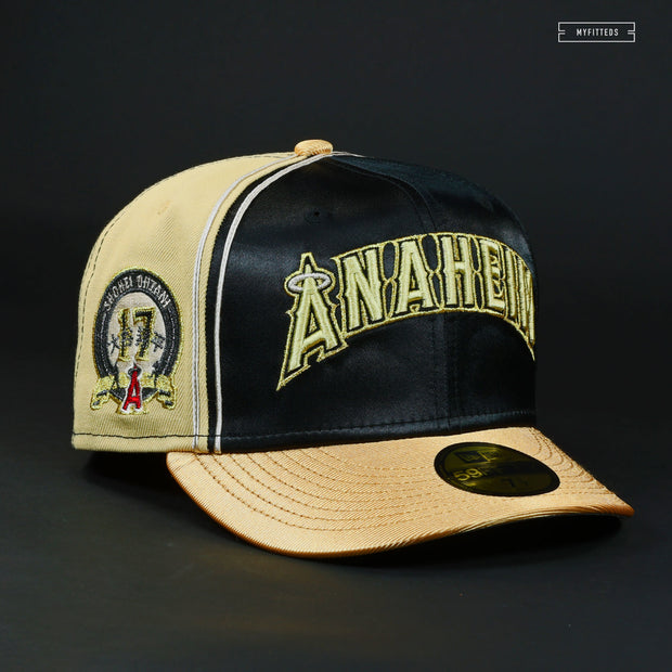 Anaheim Angels Shohei Ohtani 17th Patch New Era 59FIFTY Fitted Hat (Scarlet White Green Under BRIM) 7 7/8