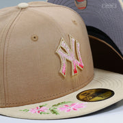 NEW YORK YANKEES HAND STITCHED FLORAL LINEN NEW ERA FITTED CAP